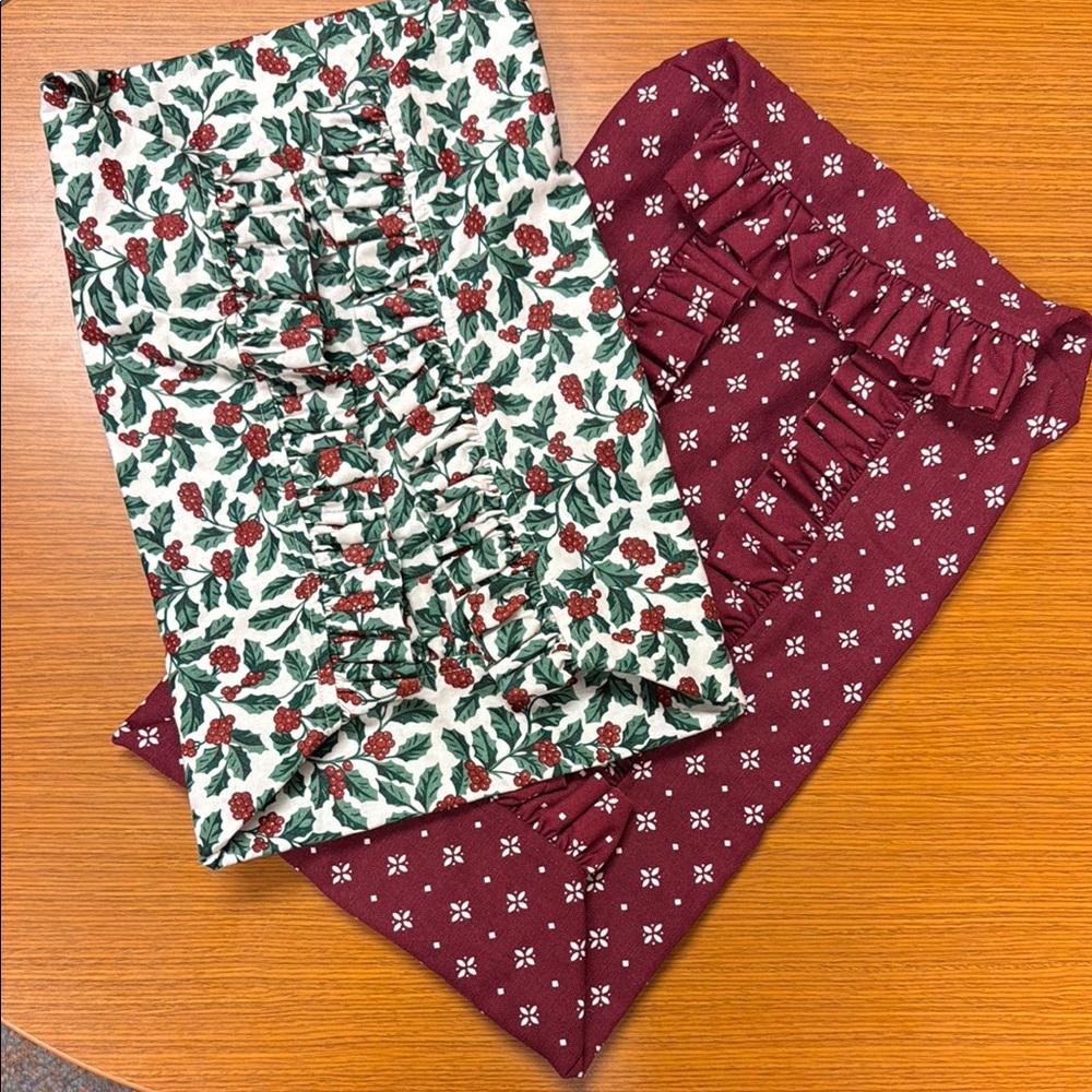 Festive Floral and Burgundy Patterned Scarves